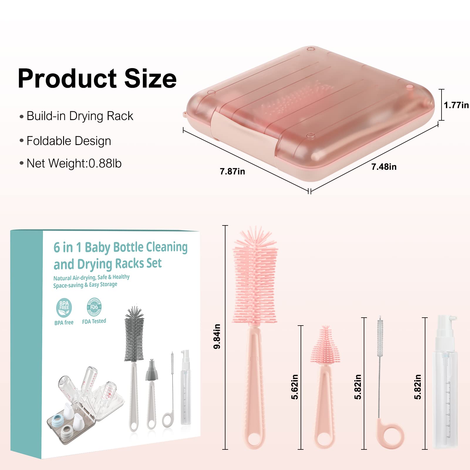 YomauiYee silicone bottle brush head detail shows flexible bristles for gentle cleaning.