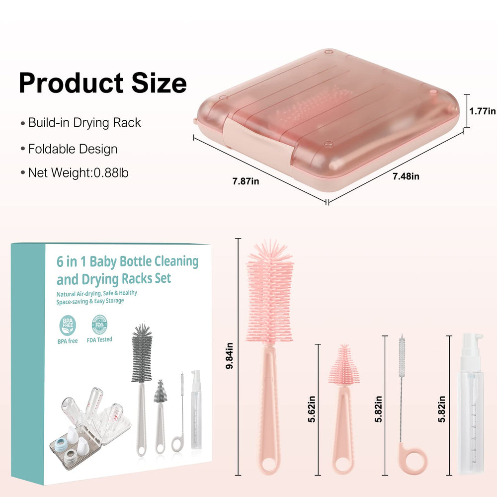 YomauiYee silicone bottle brush head detail shows flexible bristles for gentle cleaning.