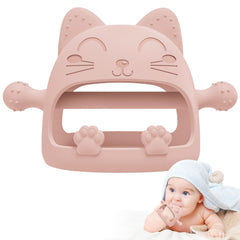 YomauiYee Silicone Teether front cat pattern offers soothing teething comfort for babies