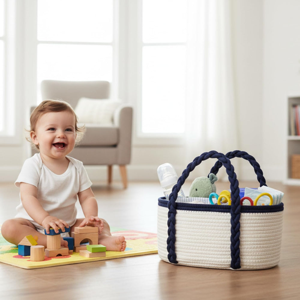 YOMECHEO navy color option highlights stylish nursery coordination.