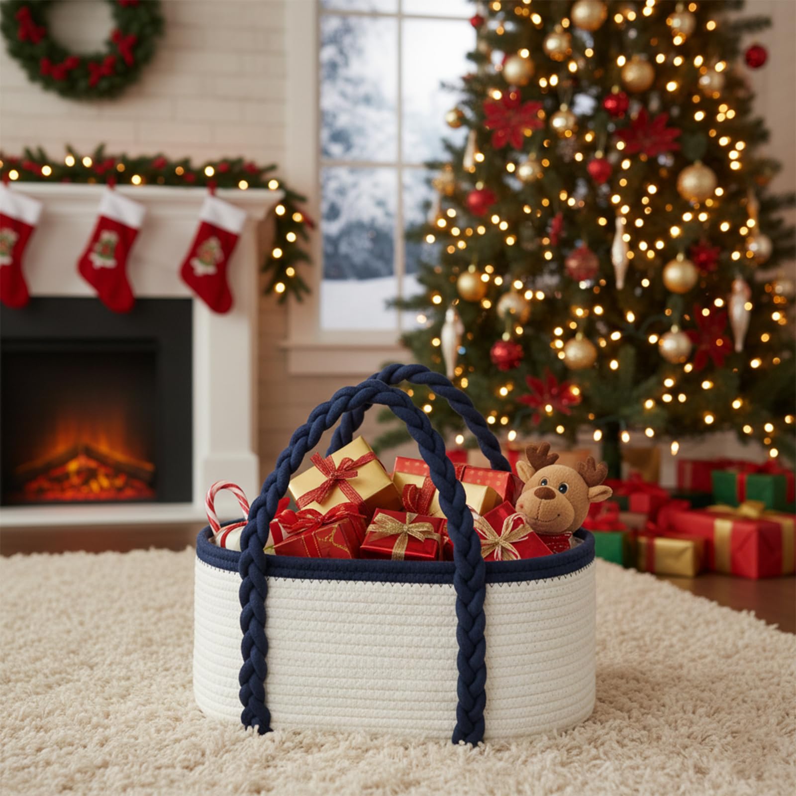 YOMECHEO diaper caddy with multi-compartments keeps changing essentials neatly grouped.