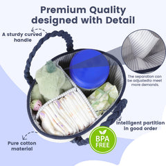 YOMECHEO diaper caddy car travel setup for quick on-the-go diaper changes.