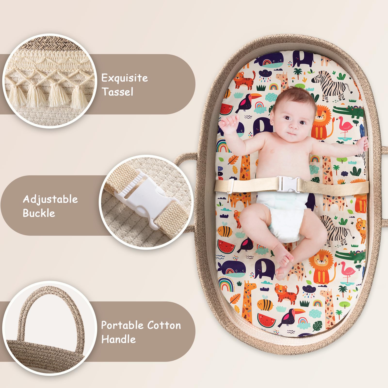 YOMECHEO cartoon changing pad waterproof provides soft, mess-resistant surface for diaper changes.
