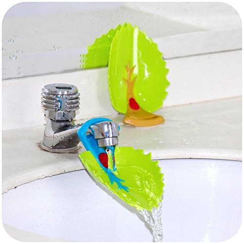 Yonisun faucet cover leaf brown guides water to kids' hands for easier handwashing.