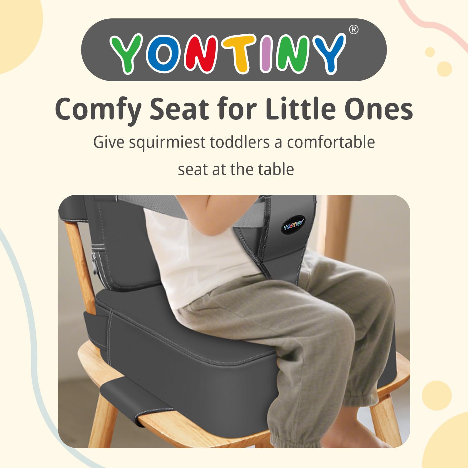 YONTINY Toddler Booster Seat dining transition supports family mealtimes away from home.