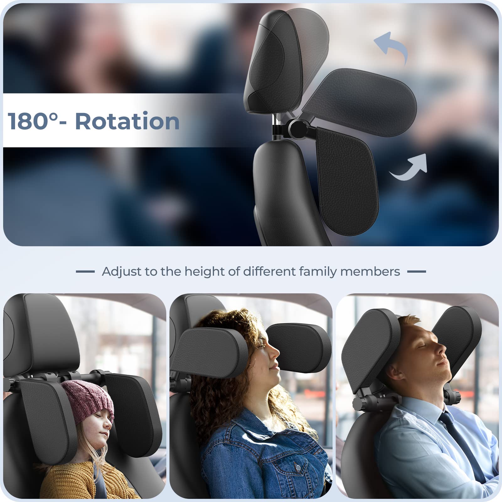 Yoocaa black design blends with most interiors and provides discreet neck support.