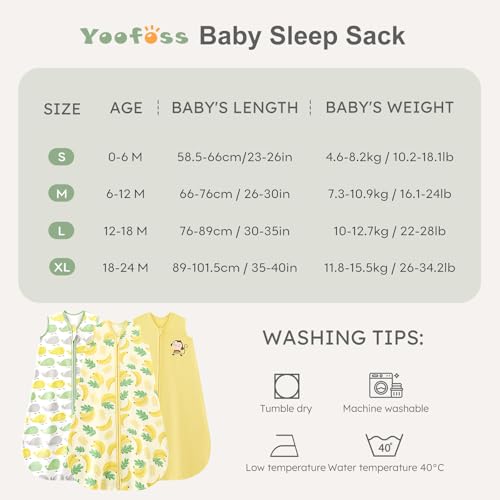 Yoofoss 3-pack colors offer versatile outfits for baby sleepwear options.