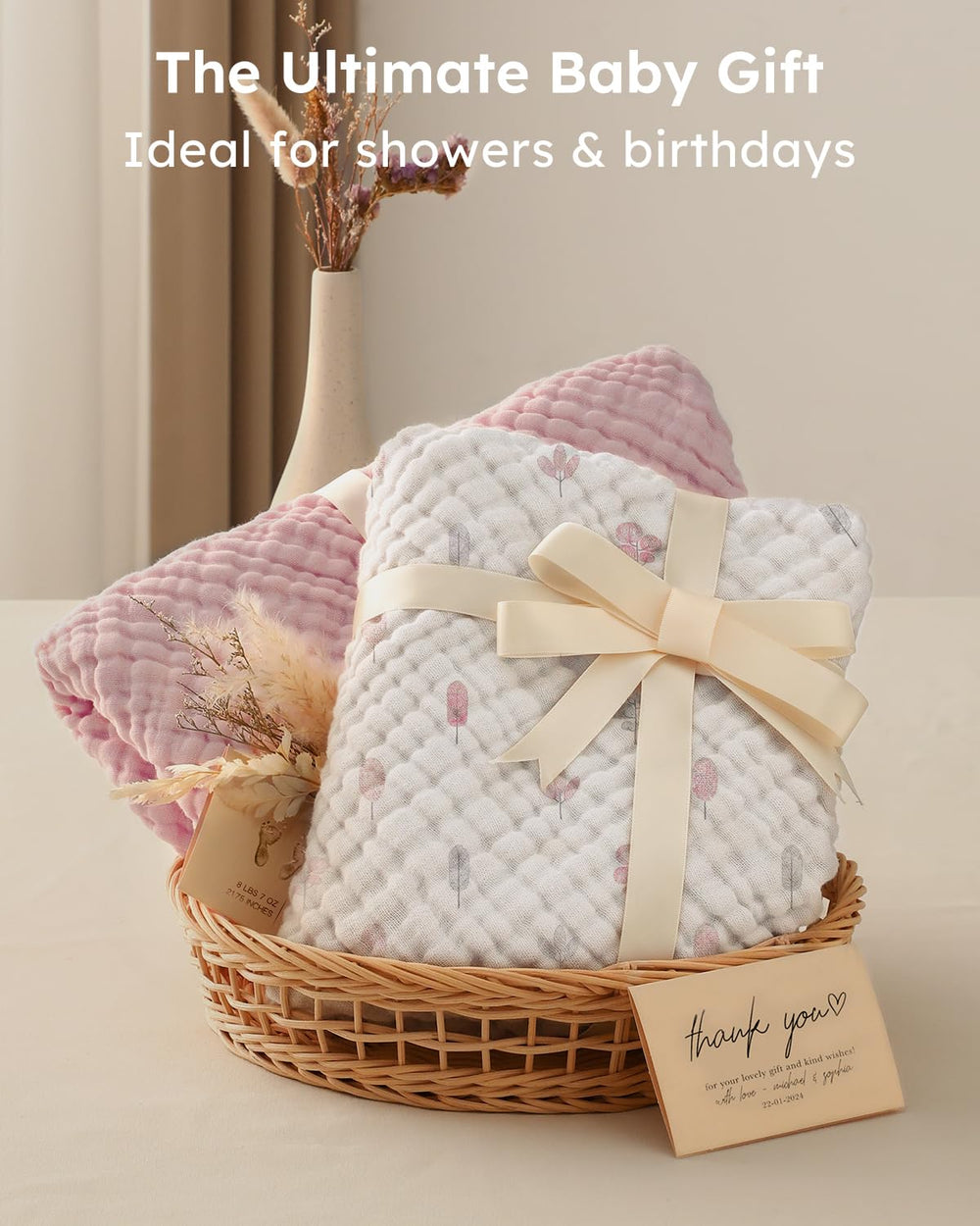 Yoofoss absorbent six-layer muslin dries faster while keeping baby warm.