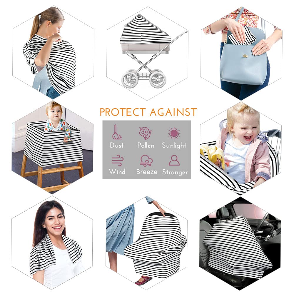 Yoofoss baby car seat cover shields from sun and breeze on outings.