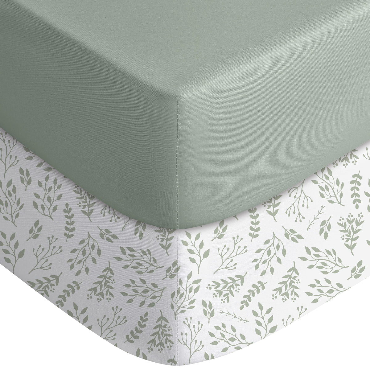 Yoofoss Green Leaf crib sheet offers a soft microfiber feel for comfy naps.