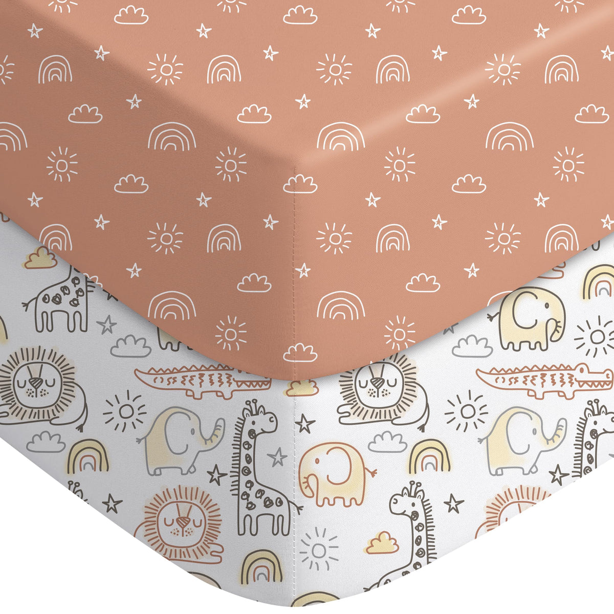 Yoofoss baby crib sheet with snug-fit design on a standard crib for secure sleep