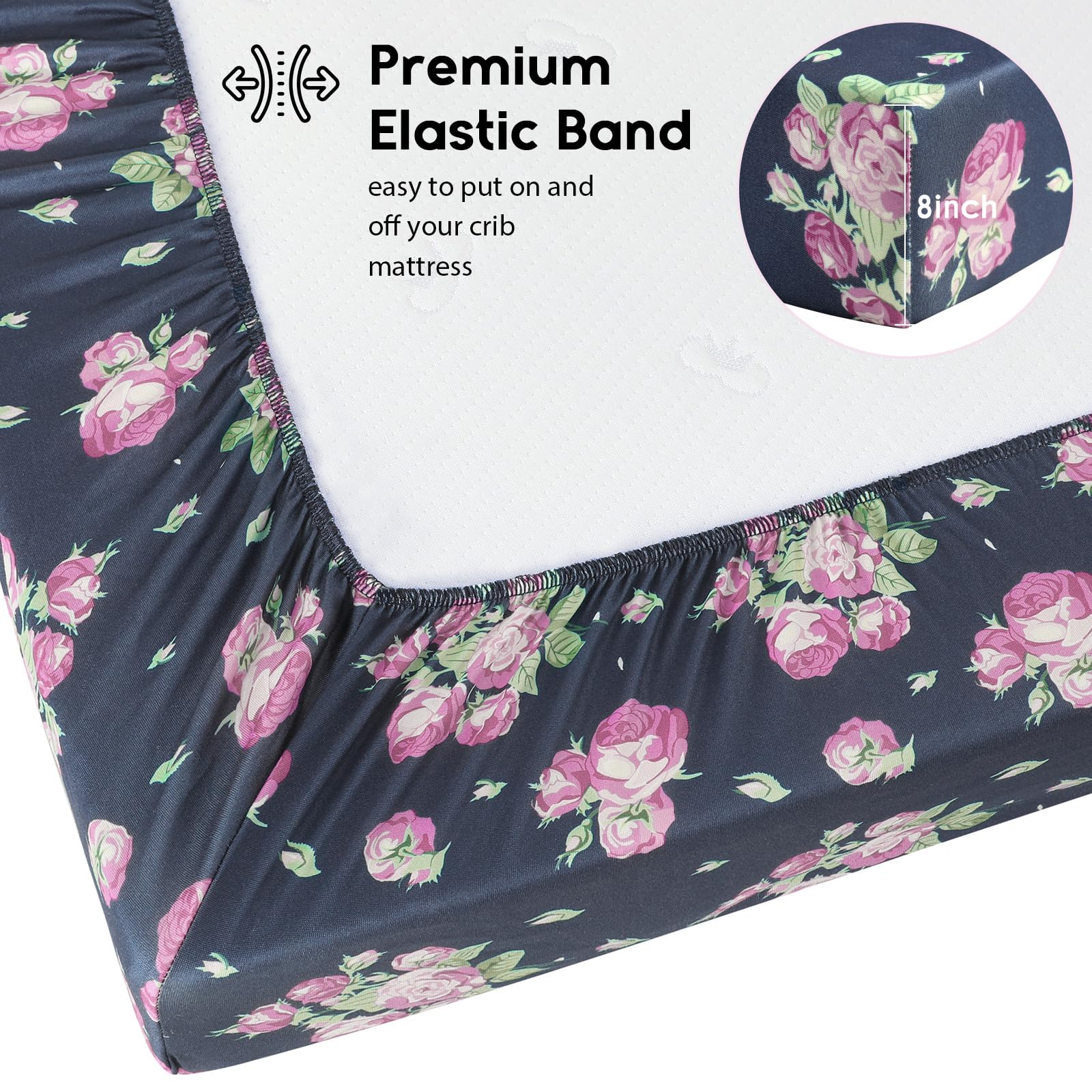 Yoofoss soft microfiber crib sheet offers gentle touch for baby skin.