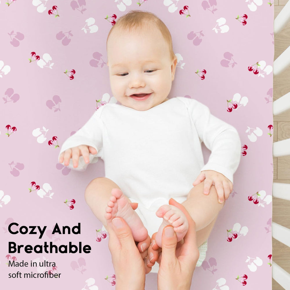Yoofoss two-pack crib sheets for quick swaps on busy days.