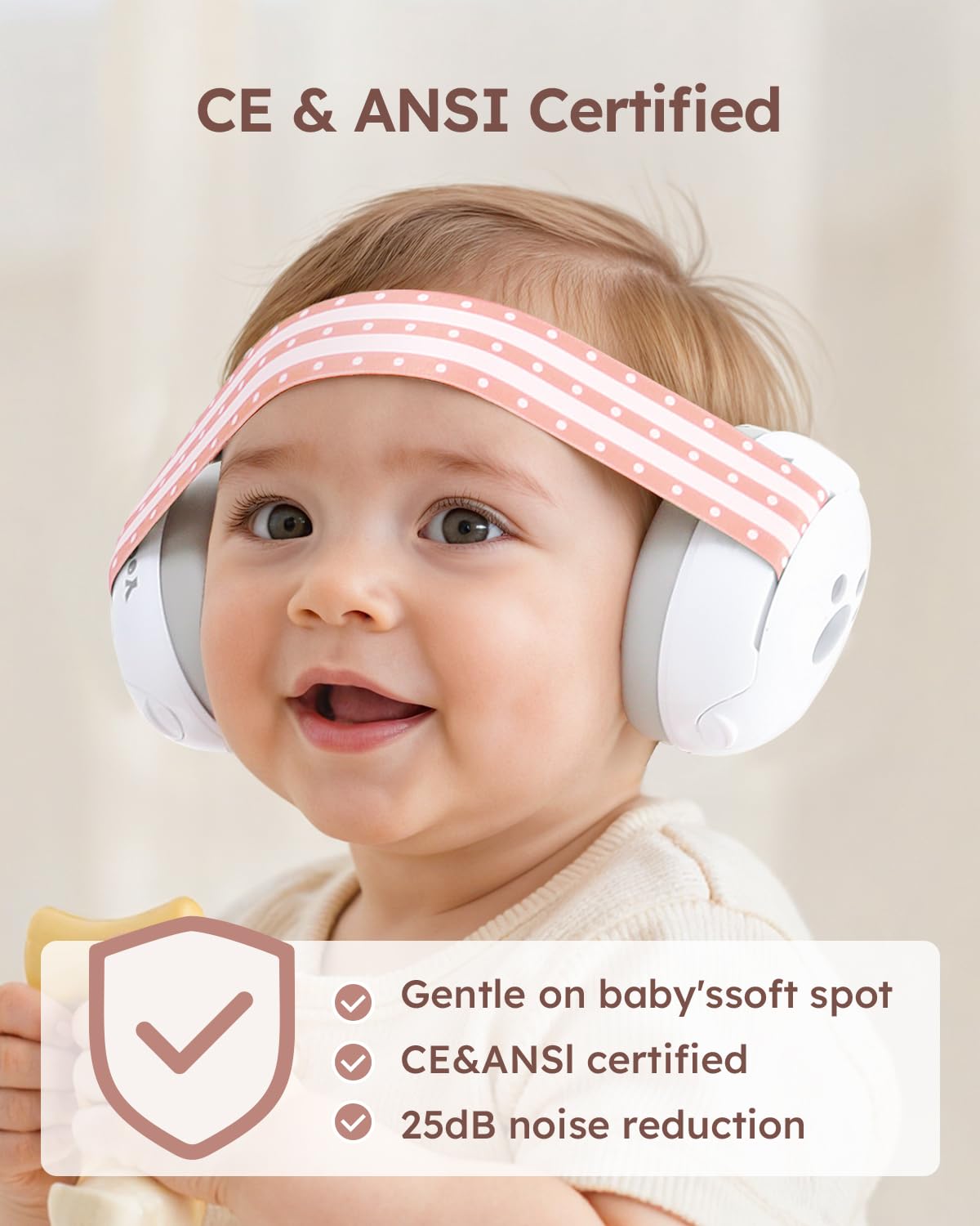 Yoofoss baby ear muffs with compact pouch show easy storage for on the go parents.