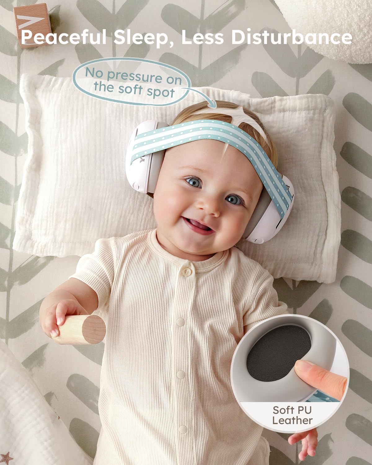 Yoofoss Baby Ear Muffs headband comfort design for stable wear