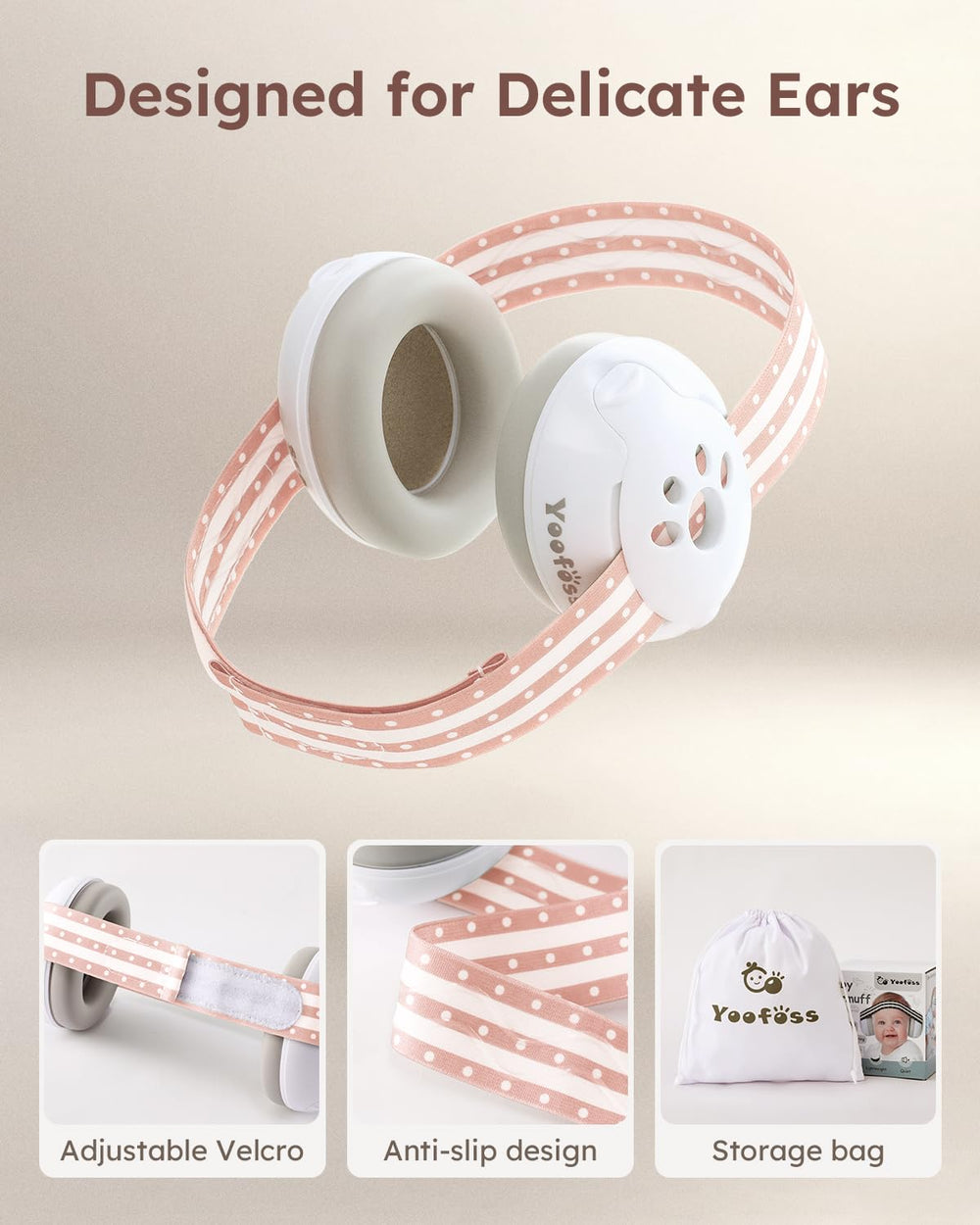 Yoofoss baby ear muffs in use on a plane demonstrate portable noise protection for babies.