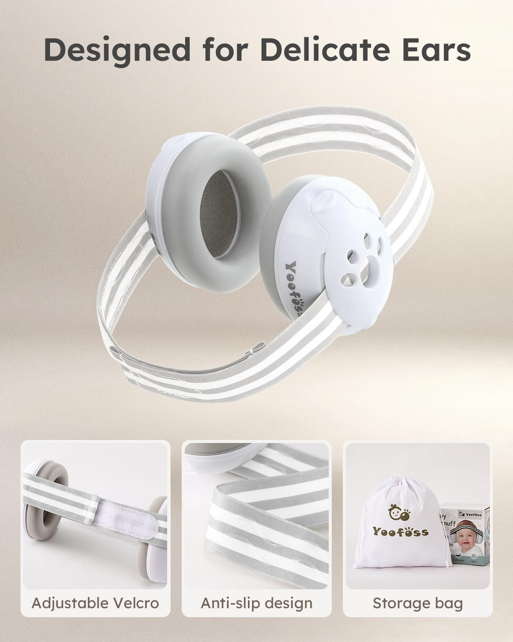 Yoofoss Baby Ear Muffs feature noise reduction for loud environments