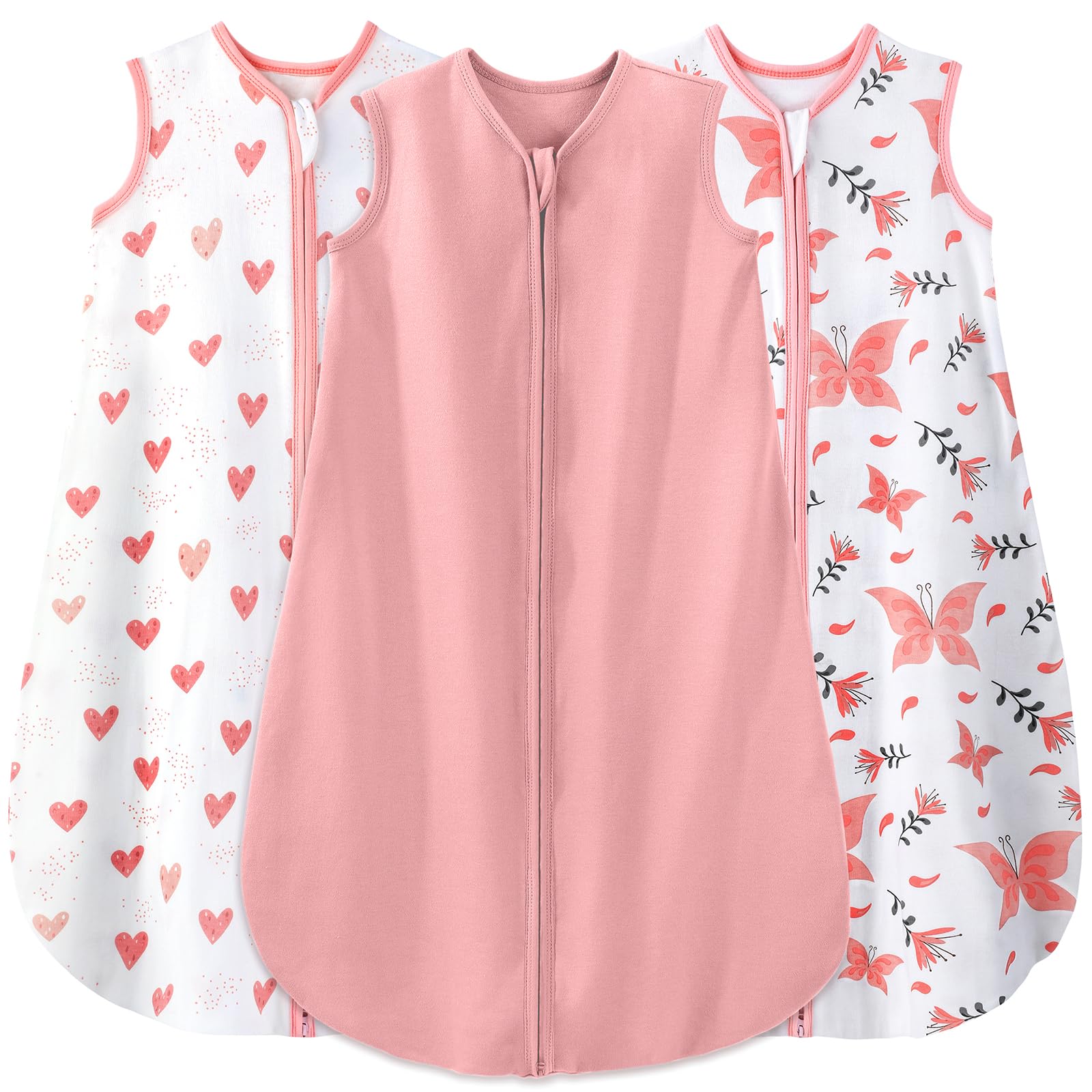 Yoofoss baby sleep sack 0-6 months pack cover showing soft organic cotton for gentle night sleep.