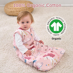 Yoofoss sleep sack at 1-5 tog maintains comfortable warmth in moderate temperatures.
