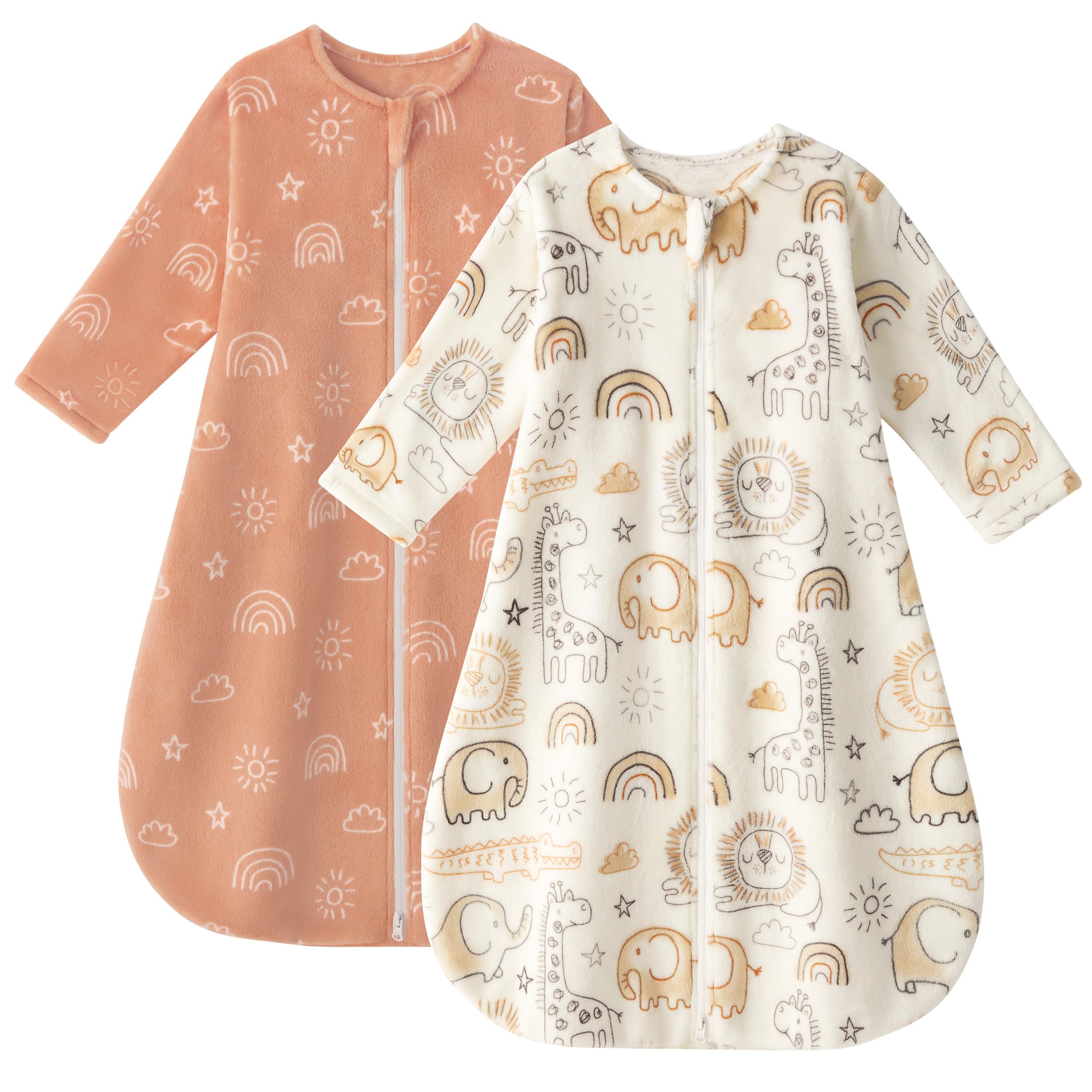 Yoofoss Baby Sleep Sack on a baby in long sleeves for warm, safe sleep.