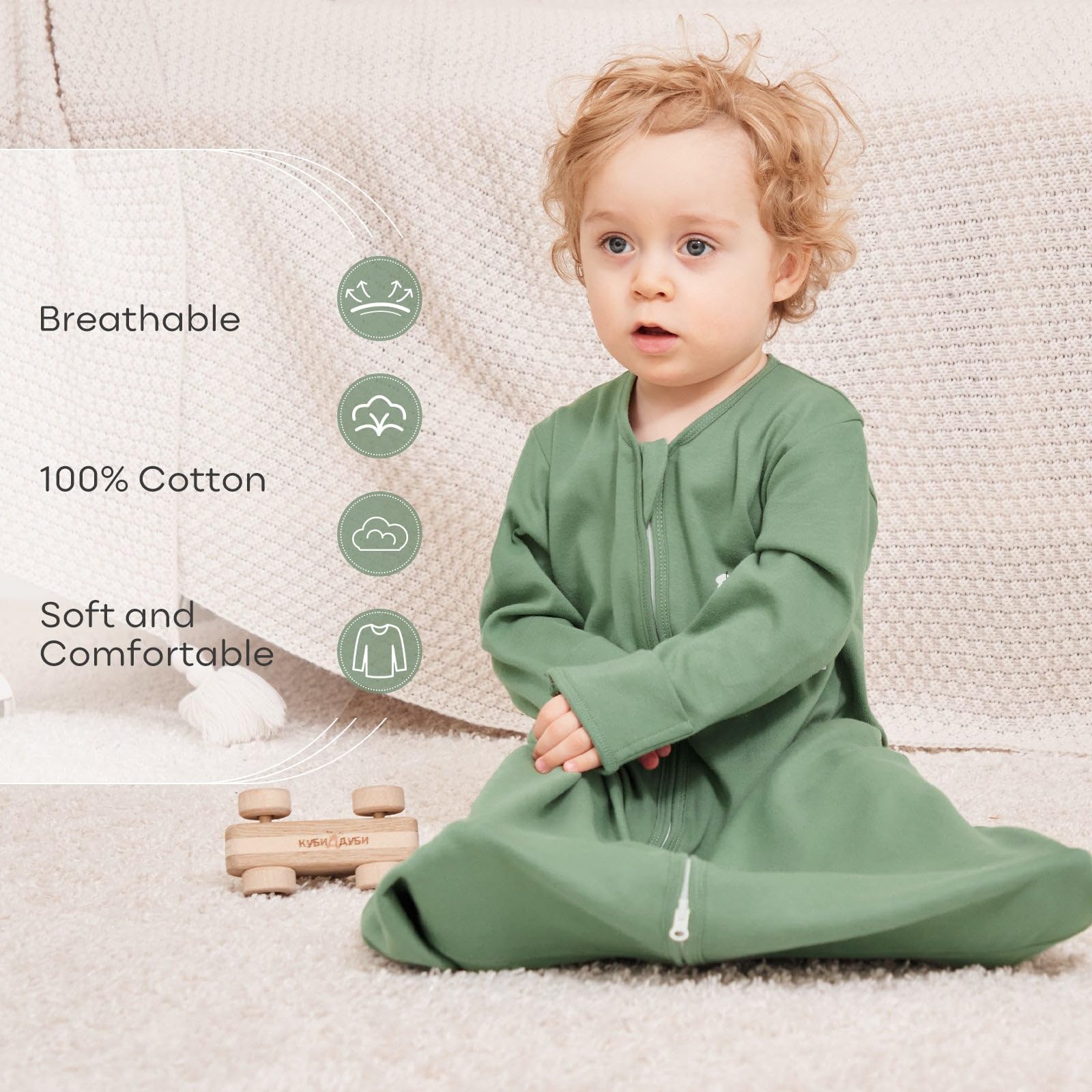 Yoofoss 18-24m wearable blanket offers comfortable fit