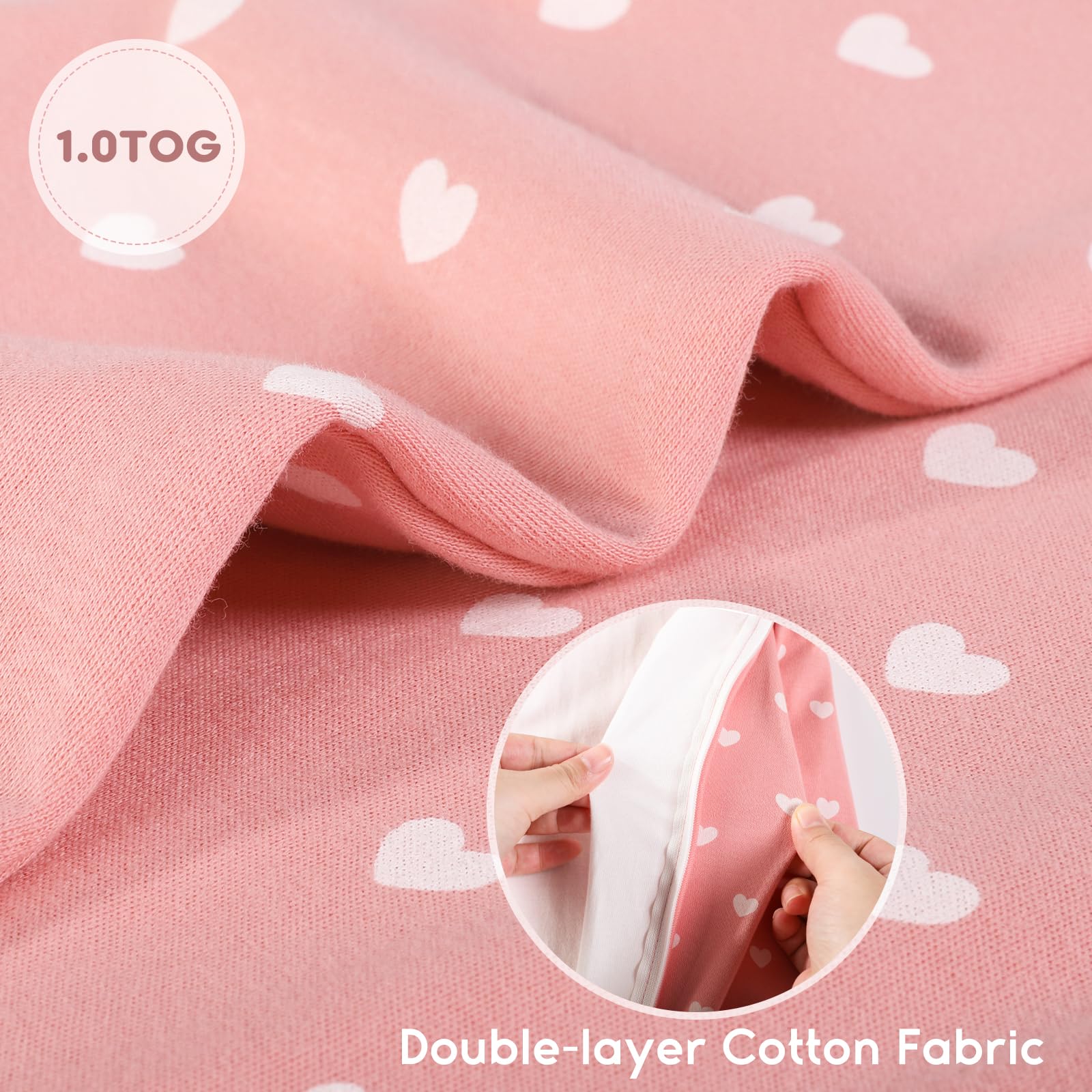 Yoofoss baby sleep sack 1.0 TOG warmth suitable for all-season use.