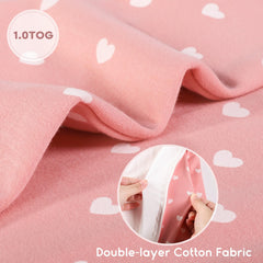 Yoofoss baby sleep sack 1.0 TOG warmth suitable for all-season use.