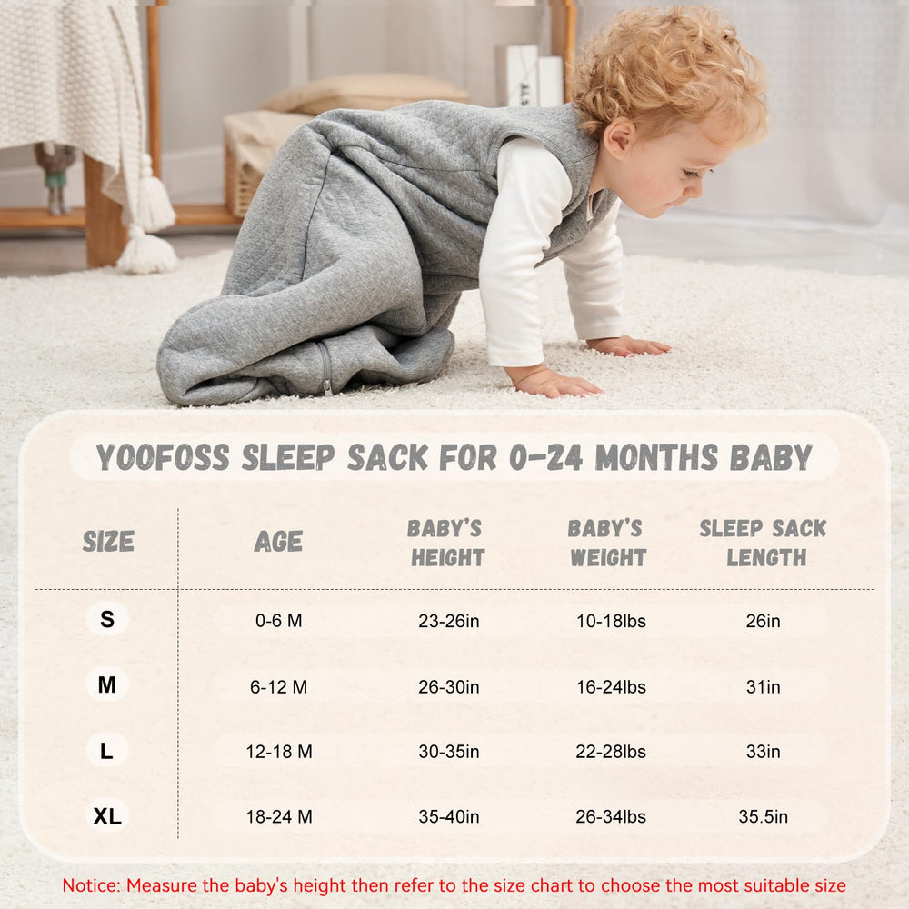 Yoofoss baby sleep sack with 2-way zip feature for easy night diaper changes