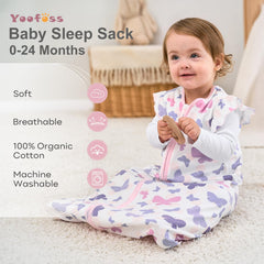 Yoofoss Sleep Sack 2-way zipper closed enables easy midnight diaper changes.