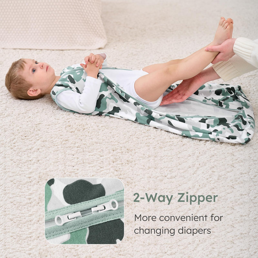 Yoofoss sleep sack zipper detail illustrating interior guard and skin protection.