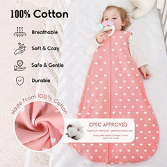 Yoofoss baby sleep sack features 2-way zipper for easy night diaper changes.
