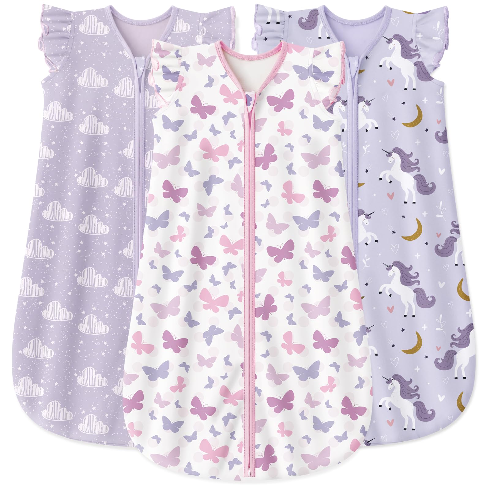 Yoofoss baby sleep sack 3-pack front view keeps baby cozy at night