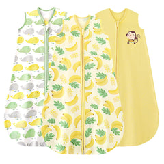 Yoofoss baby sleep sack 6-12 months pack image showcases three colors for cozy warmth.