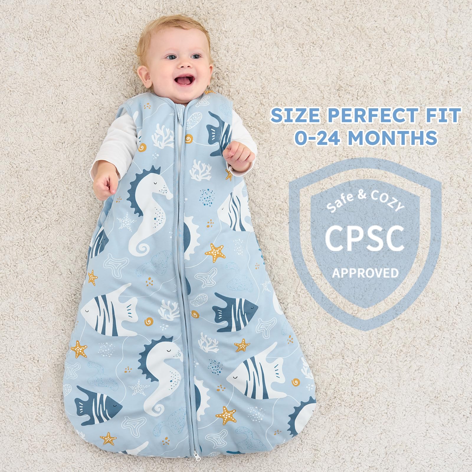 Yoofoss sleep sack in crib emphasizing snug warmth
