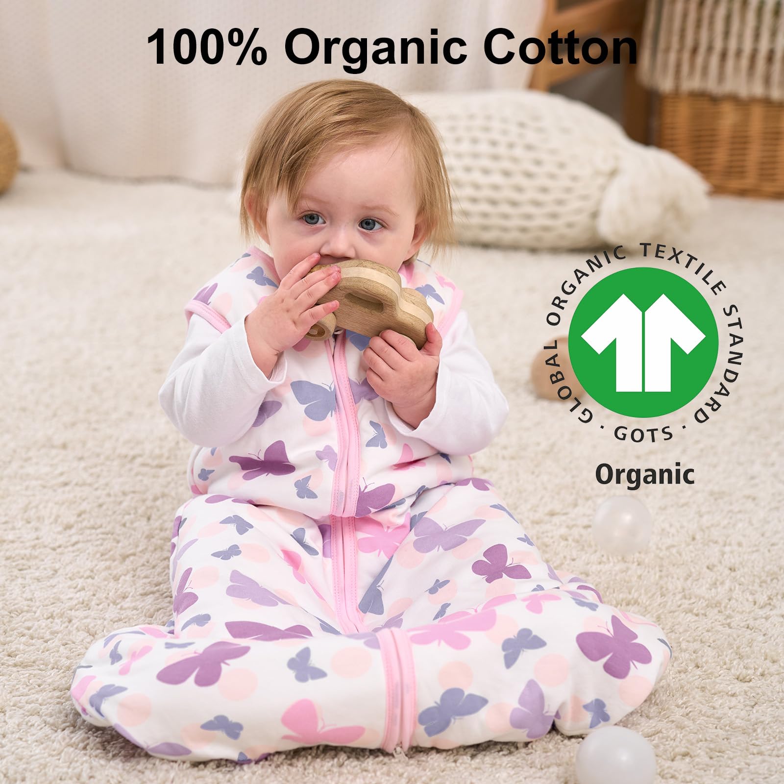 Yoofoss Sleep Sack bell shaped bottom promotes hip friendly sleep