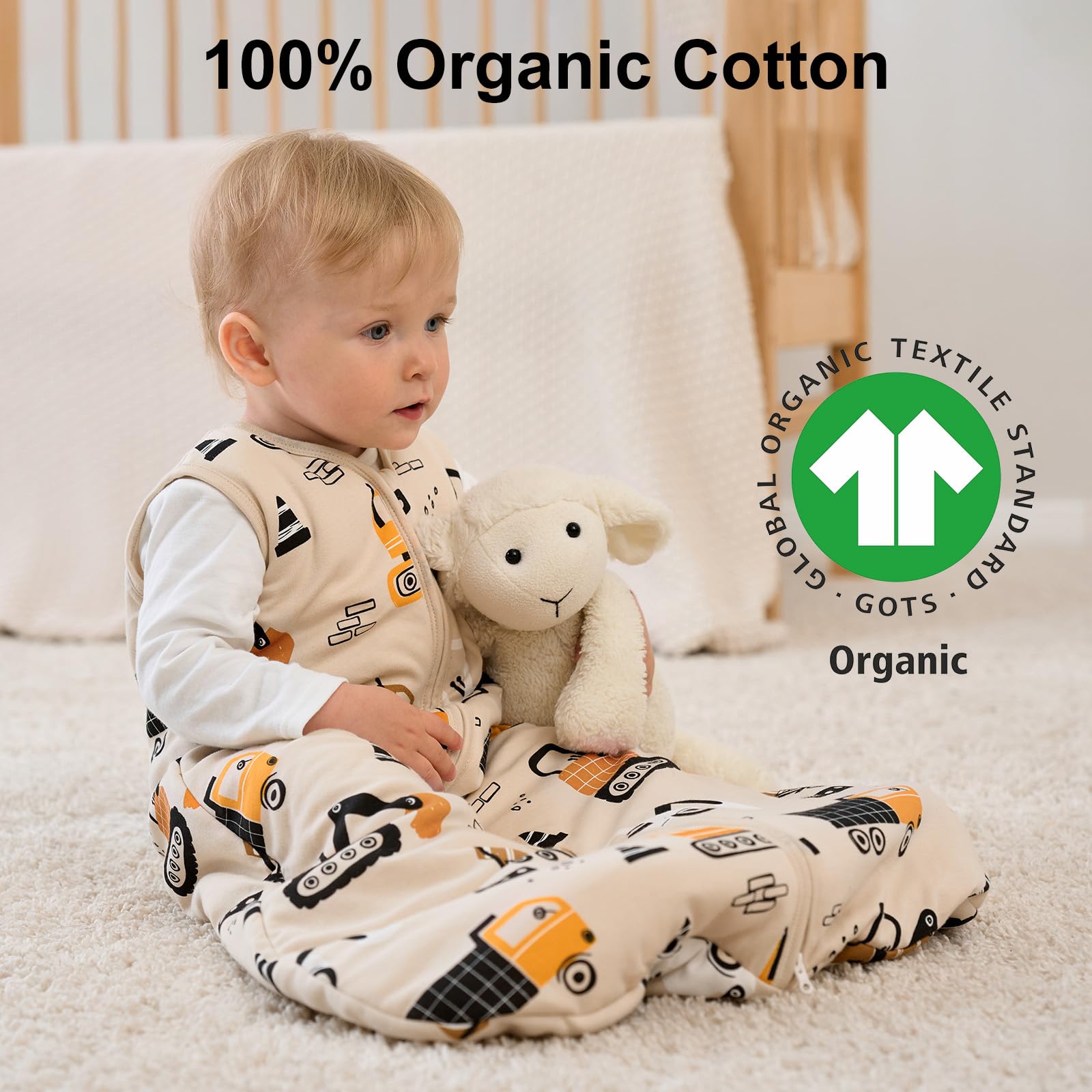 Yoofoss baby sleep sack bell-shaped bottom creates roomy hip space