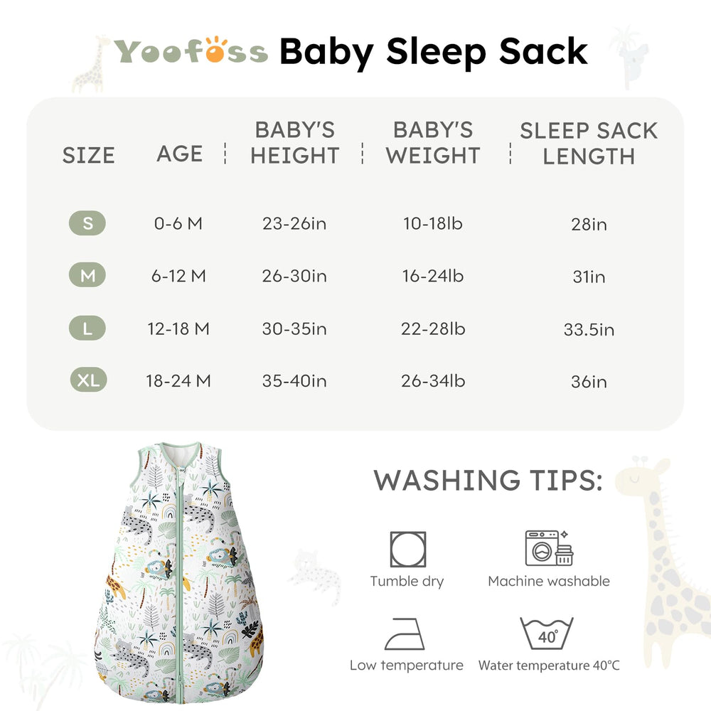 Yoofoss sleep sack is machine washable for easy, durable care.