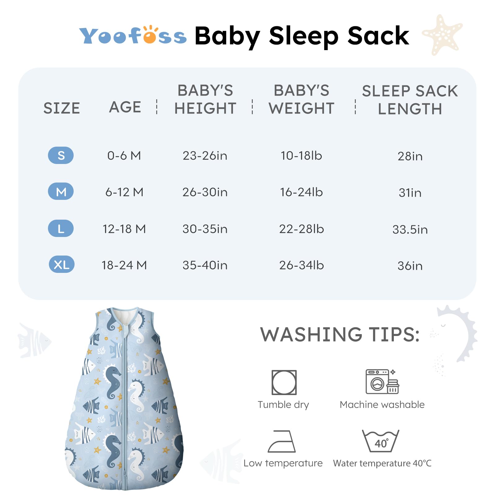 Yoofoss care image shows machine-washable durability