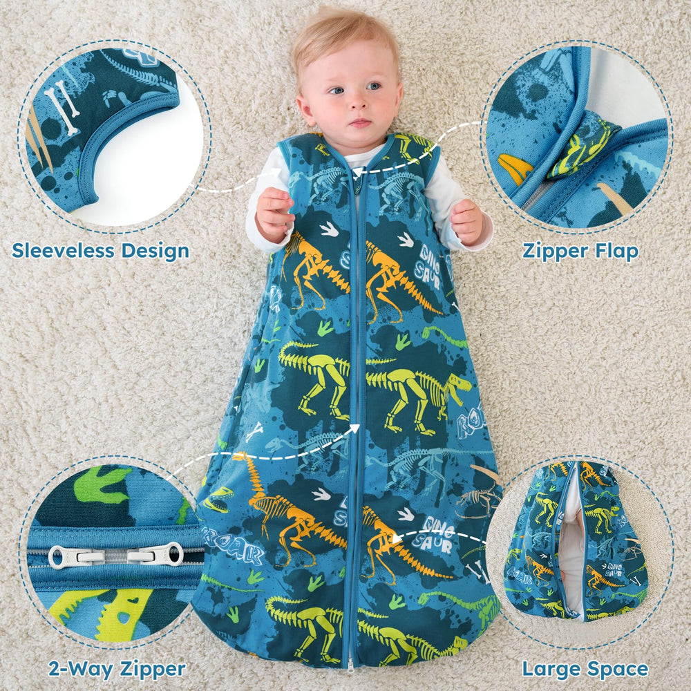 Yoofoss baby sleep sack fabric close-up highlights breathable cotton