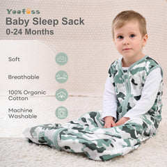 Yoofoss sleep sack fabric feels soft and breathable in organic cotton