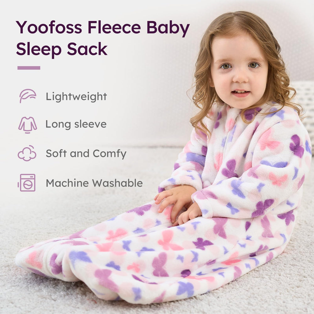 Yoofoss sleep sack hidden 2-way zip shows easy nighttime changes.