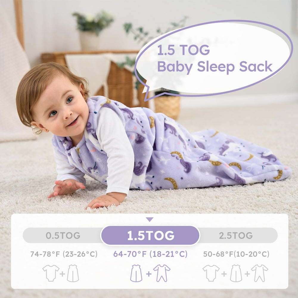 Yoofoss baby sleep sack hidden 2-way zipper enables easy changes.
