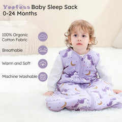 Yoofoss Baby Sleep Sack hip bell-bottom design supports healthy hip development.
