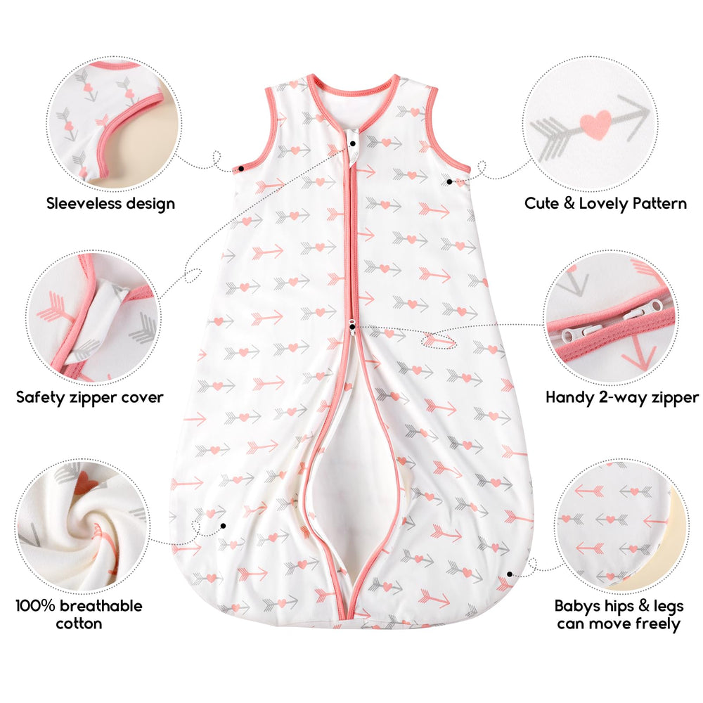 Yoofoss baby sleep sack hip-friendly design supports natural leg movement.