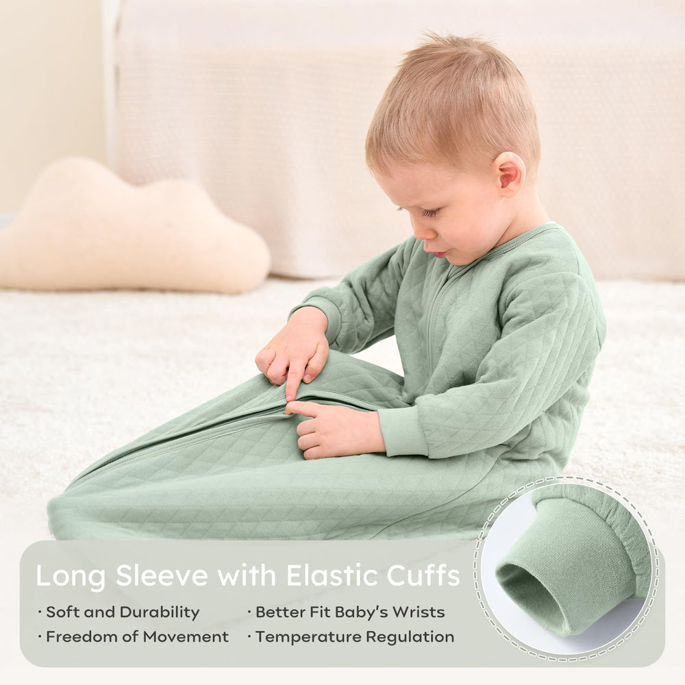 Yoofoss baby sleep sack in crib use shows safe, comfortable napping option.