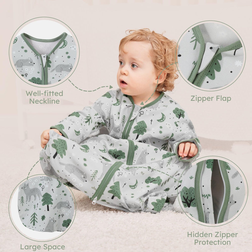 Yoofoss baby sleep sack in use during a peaceful naptime