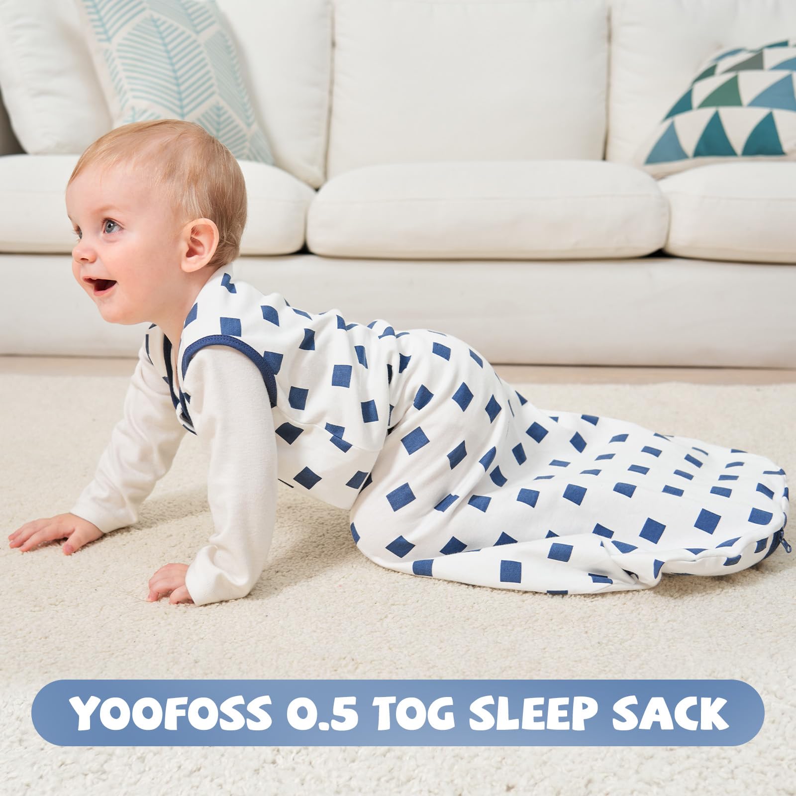 Yoofoss sleep sack provides leg room while keeping baby warm through the night.