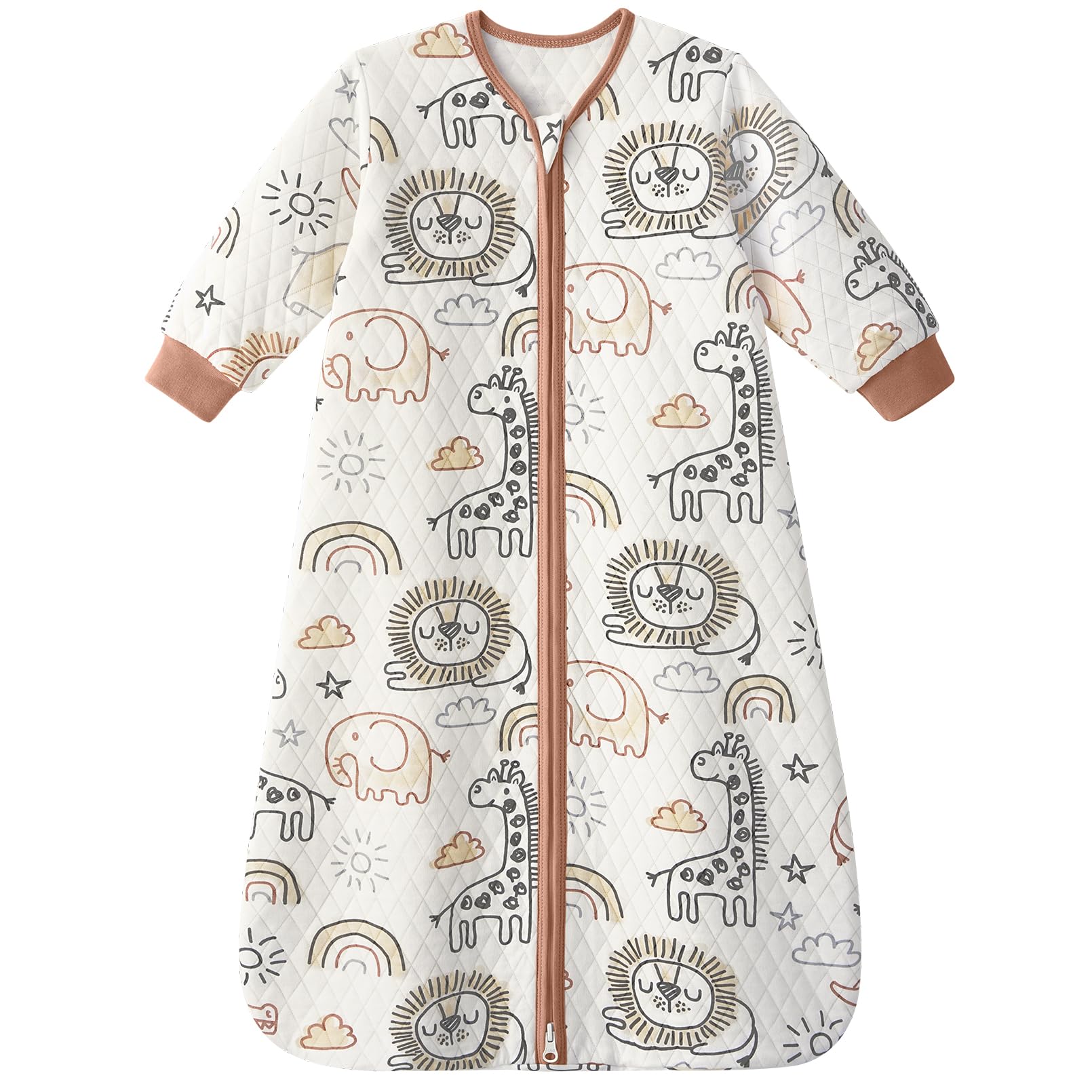 Yoofoss baby sleep sack long sleeve closeup — soft organic cotton for tender skin