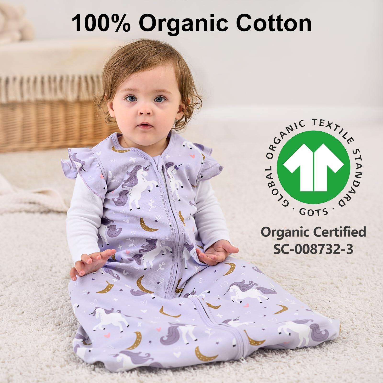 Yoofoss sleep sack neck and arm openings highlight comfortable fit and freedom of movement
