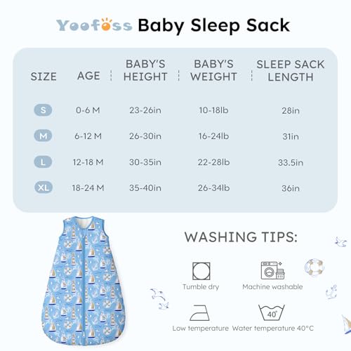 Yoofoss Sleep Sack in a nursery scene for cozy night time warmth.